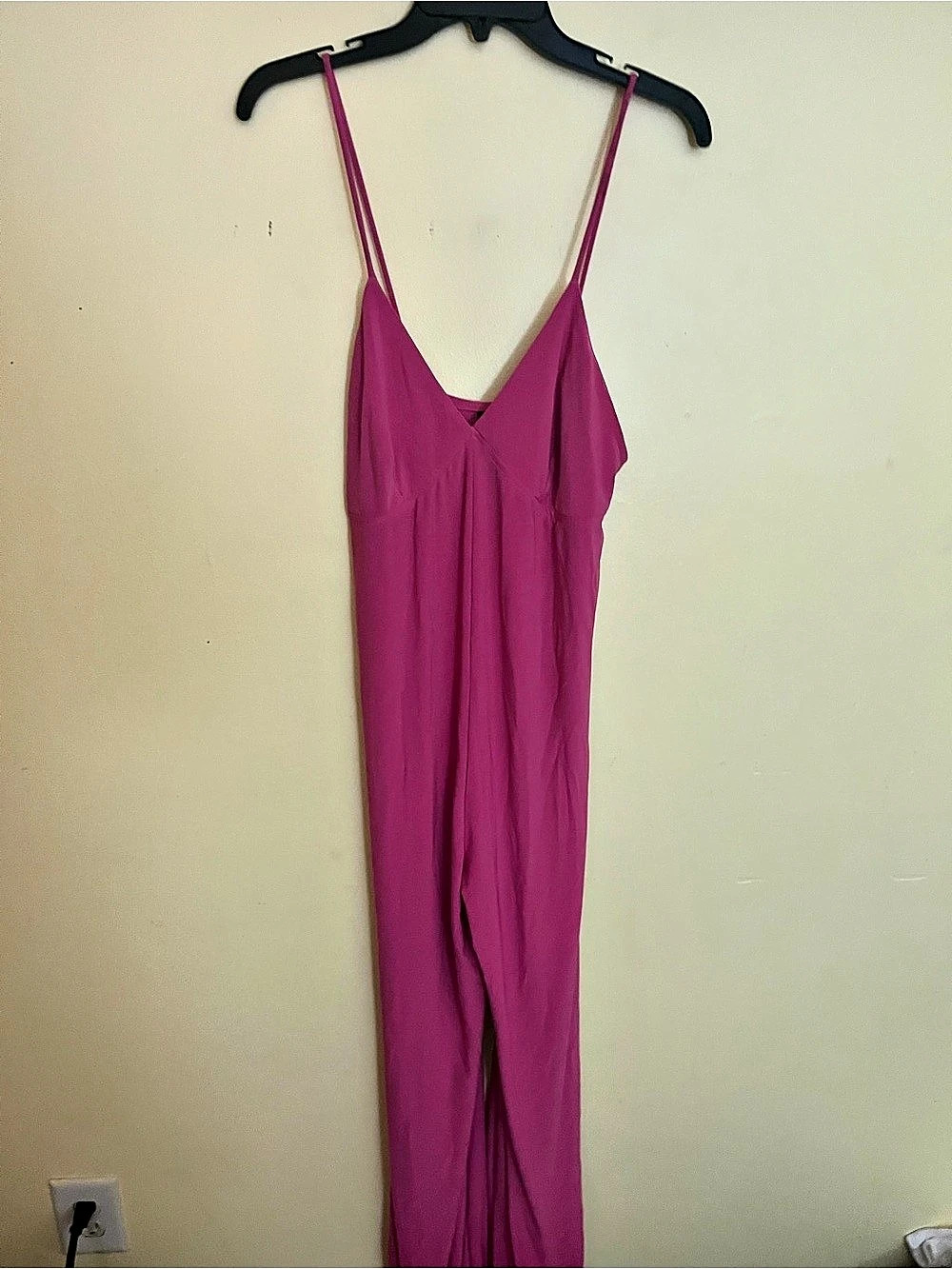Norma Kamali Slip Jumpsuit in Pink, Size Large